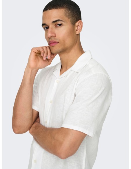 ONSCAIDEN SS SOLID RESORT LINEN NOOS White