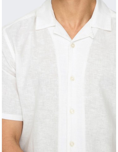 ONSCAIDEN SS SOLID RESORT LINEN NOOS White