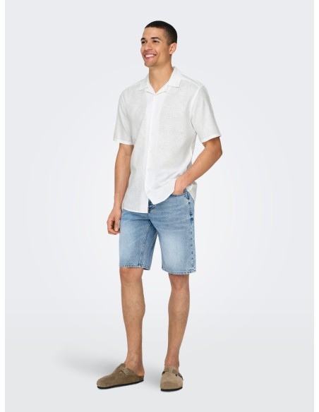 ONSCAIDEN SS SOLID RESORT LINEN NOOS White