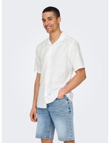 ONSCAIDEN SS SOLID RESORT LINEN NOOS White