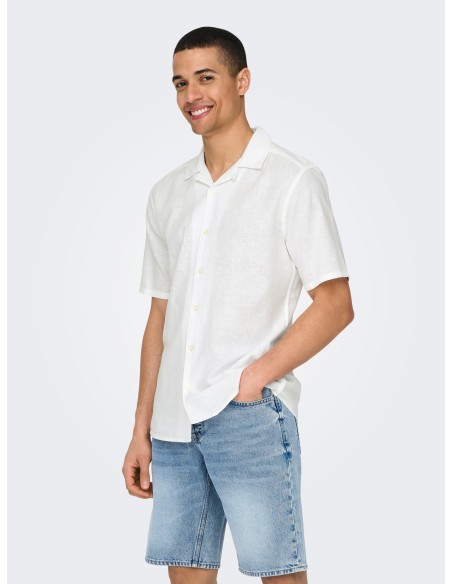 ONSCAIDEN SS SOLID RESORT LINEN NOOS White