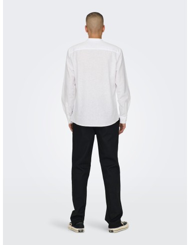 ONSCAIDEN LIFE LS LINEN BLEND MAO NOOS White