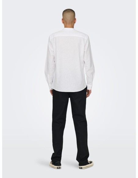 ONSCAIDEN LIFE LS LINEN BLEND MAO NOOS White