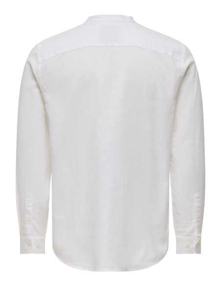 ONSCAIDEN LIFE LS LINEN BLEND MAO NOOS White
