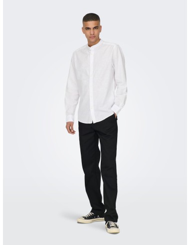 ONSCAIDEN LIFE LS LINEN BLEND MAO NOOS White