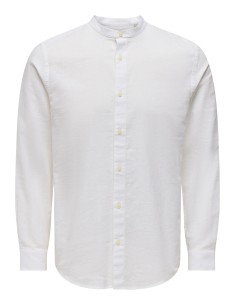 ONSCAIDEN LIFE LS LINEN BLEND MAO NOOS White