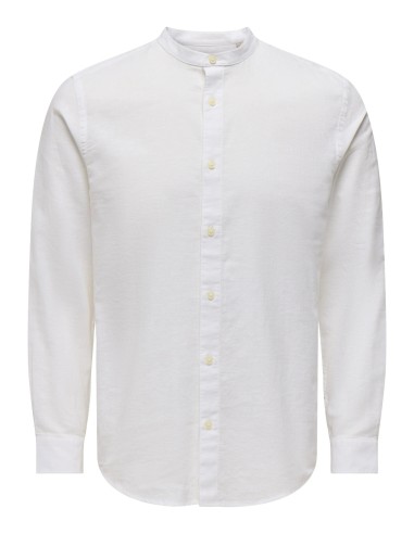 ONSCAIDEN LIFE LS LINEN BLEND MAO NOOS White