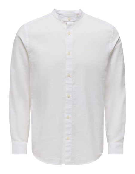 ONSCAIDEN LIFE LS LINEN BLEND MAO NOOS White