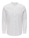 ONSCAIDEN LIFE LS LINEN BLEND MAO NOOS White