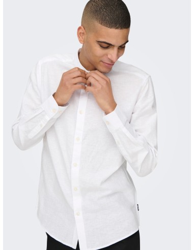 ONSCAIDEN LIFE LS LINEN BLEND MAO NOOS White