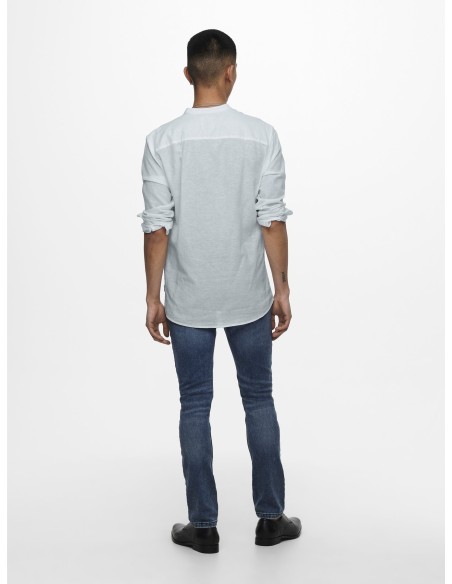 ONSCAIDEN LIFE LS LINEN BLEND MAO NOOS Cashmere Blue
