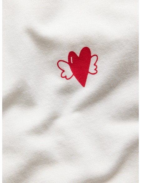 CAMISETA JXSUTTON PRINT BOXY SS TEE JRS Cloud Dancer HEART W. WINGS