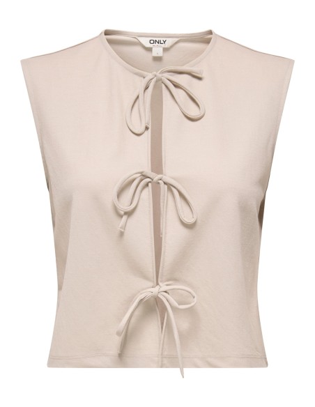 ONLSAKURA SL SHORT TIE TOP WVN Chateau Gray