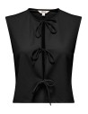 ONLSAKURA SL SHORT TIE TOP WVN Black