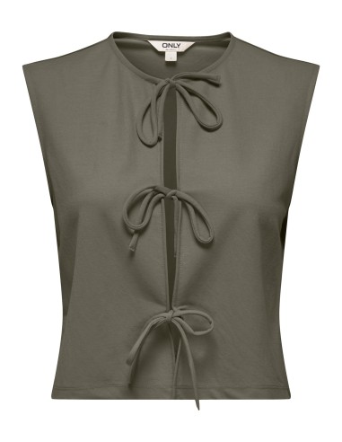 ONLSAKURA SL SHORT TIE TOP WVN Smokey Olive