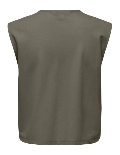 ONLSAKURA SL SHORT TIE TOP WVN Smokey Olive 2