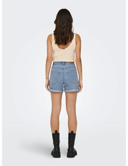 ONLVEGA HW MOM DNM SHORTS NOOS Light Blue Denim