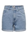 ONLVEGA HW MOM DNM SHORTS NOOS Light Blue Denim