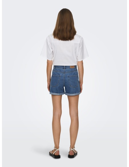 ONLVEGA HW MOM DNM SHORTS NOOS Medium Blue Denim