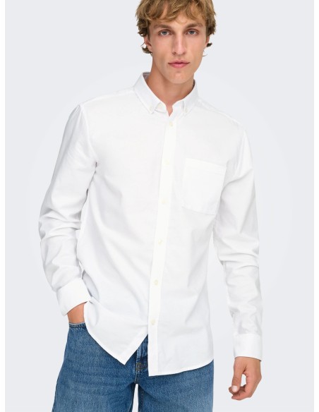 CAMISA ONSALVARO SLIM LS OXFORD SHIRT NOOS FRML White/Blanco