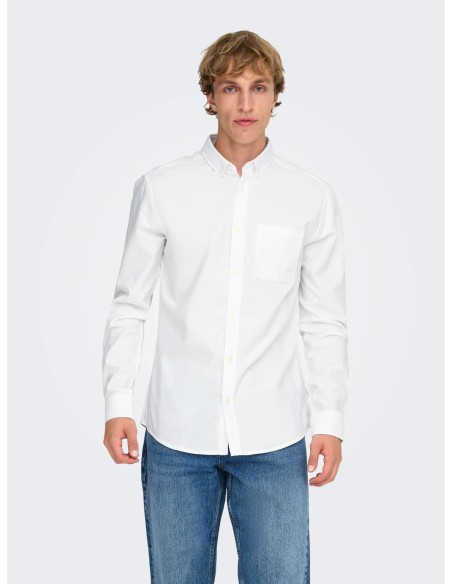 CAMISA ONSALVARO SLIM LS OXFORD SHIRT NOOS FRML White/Blanco