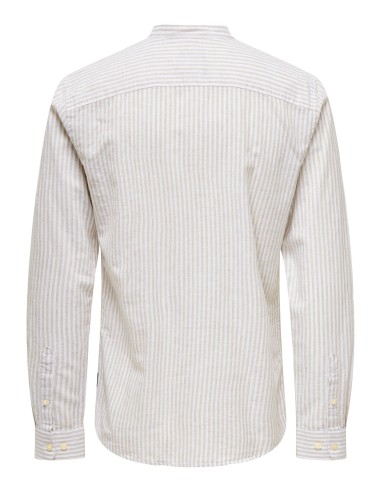 CAMISA ONSCAIDEN LIFE LS MAO STRIPE LINEN NOOS Chinchilla
