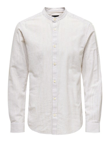 CAMISA ONSCAIDEN LIFE LS MAO STRIPE LINEN NOOS Chinchilla