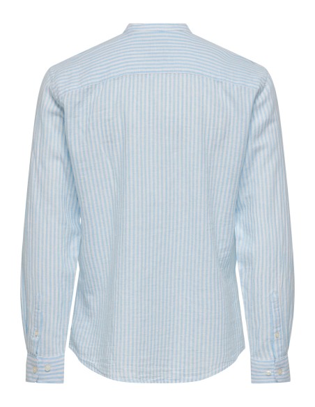 CAMISA ONSCAIDEN LIFE LS MAO STRIPE LINEN NOOS Cashmere Blue