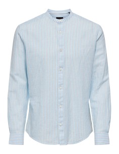 CAMISA ONSCAIDEN LIFE LS MAO STRIPE LINEN NOOS Cashmere Blue
