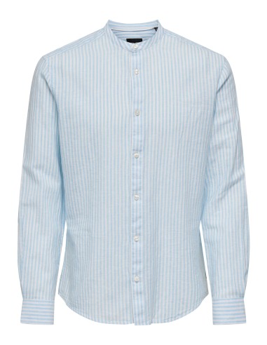 CAMISA ONSCAIDEN LIFE LS MAO STRIPE LINEN NOOS Cashmere Blue