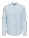 CAMISA ONSCAIDEN LIFE LS MAO STRIPE LINEN NOOS Cashmere Blue