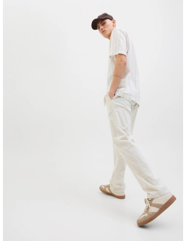PANTALÓN LINO JPSTKANE SUMMER LINEN BLEND JOGGER SN Feather Gray