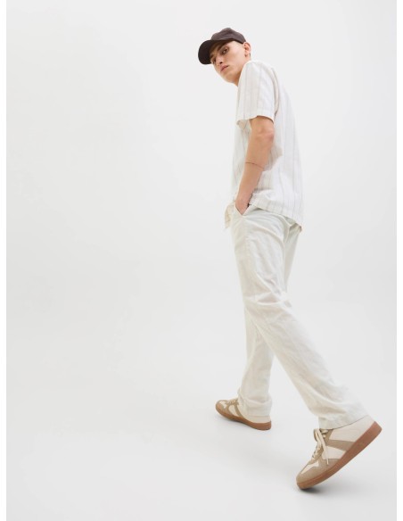 PANTALÓN LINO JPSTKANE SUMMER LINEN BLEND JOGGER SN Feather Gray