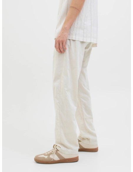 PANTALÓN LINO JPSTKANE SUMMER LINEN BLEND JOGGER SN Feather Gray