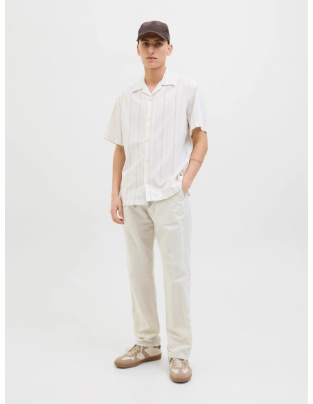 PANTALÓN LINO JPSTKANE SUMMER LINEN BLEND JOGGER SN Feather Gray
