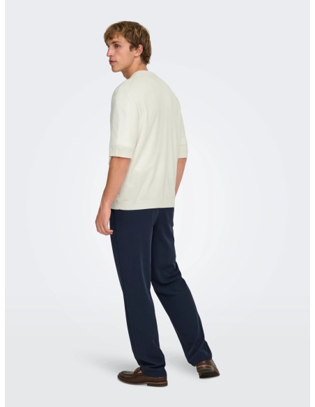 ONSWYLER RLX 12 SS SPLIT KNIT NOOS Cloud Dancer