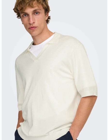 ONSWYLER RLX 12 SS SPLIT KNIT NOOS Cloud Dancer