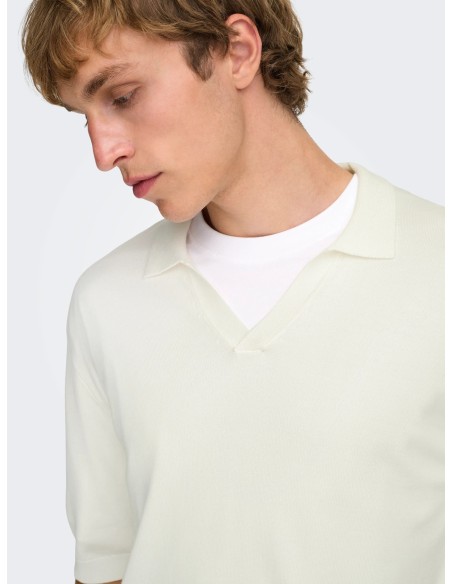 ONSWYLER RLX 12 SS SPLIT KNIT NOOS Cloud Dancer