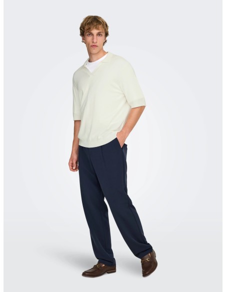 ONSWYLER RLX 12 SS SPLIT KNIT NOOS Cloud Dancer
