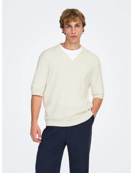 ONSWYLER RLX 12 SS SPLIT KNIT NOOS Cloud Dancer