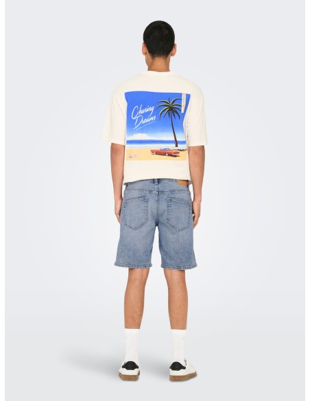BERMUDAS VAQUERAS ONSWEFT BOX PIM DNM SHORTS Light Blue Denim