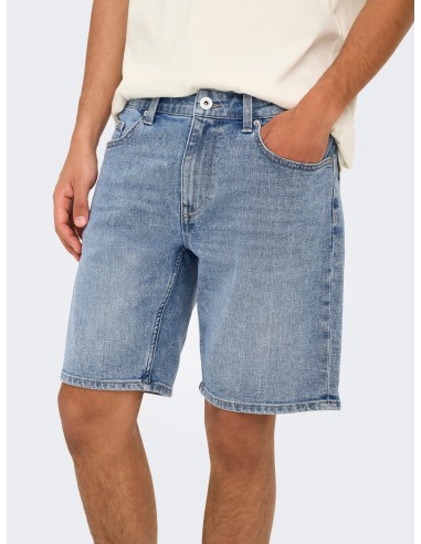 BERMUDAS VAQUERAS ONSWEFT BOX PIM DNM SHORTS Light Blue Denim