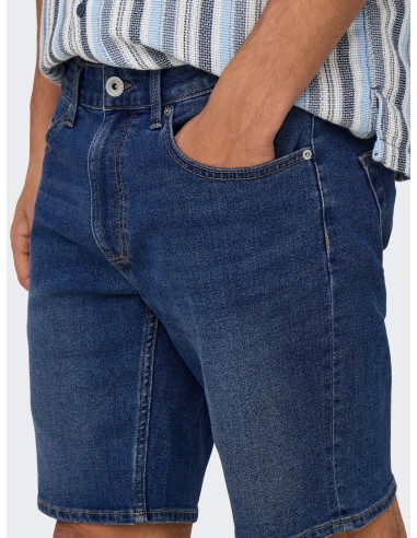 BERMUDAS VAQUERAS ONSWEFT BOX PIM DNM SHORTS Medium Blue Denim