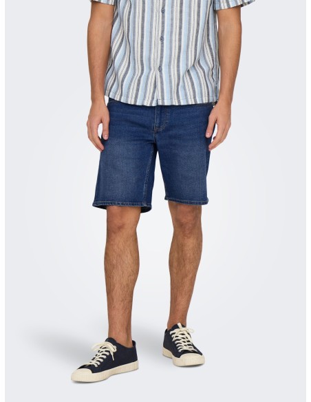 BERMUDAS VAQUERAS ONSWEFT BOX PIM DNM SHORTS Medium Blue Denim