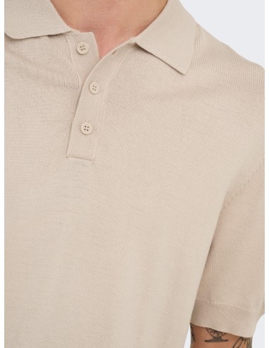ONSWYLER REG 14 SS POLO KNIT NOOS Silver Lining