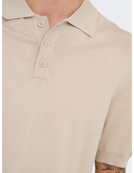 ONSWYLER REG 14 SS POLO KNIT NOOS Silver Lining