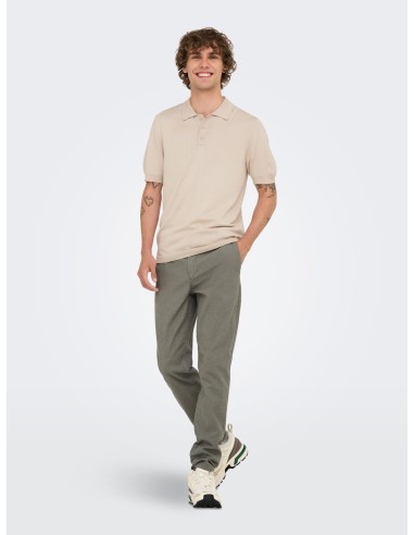 ONSWYLER REG 14 SS POLO KNIT NOOS Silver Lining
