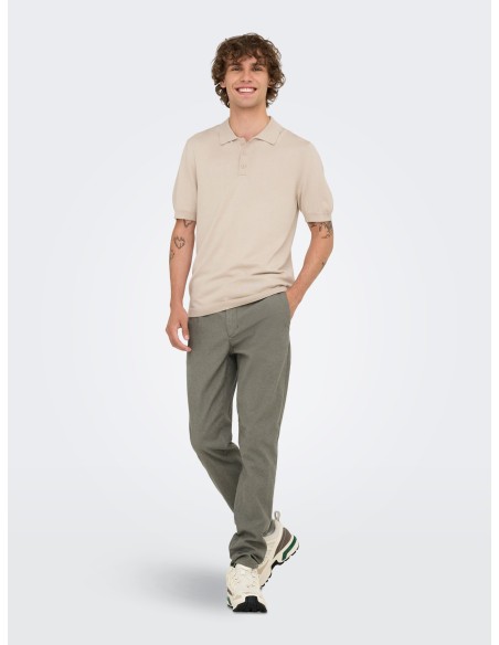ONSWYLER REG 14 SS POLO KNIT NOOS Silver Lining