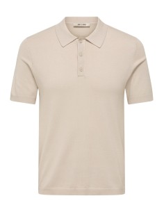 ONSWYLER REG 14 SS POLO KNIT NOOS Silver Lining