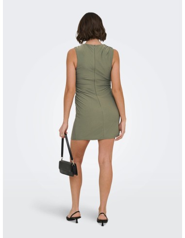 VESTIDO ONLAMBER S/L RUCHING DRESS JRS Deep Lichen Green